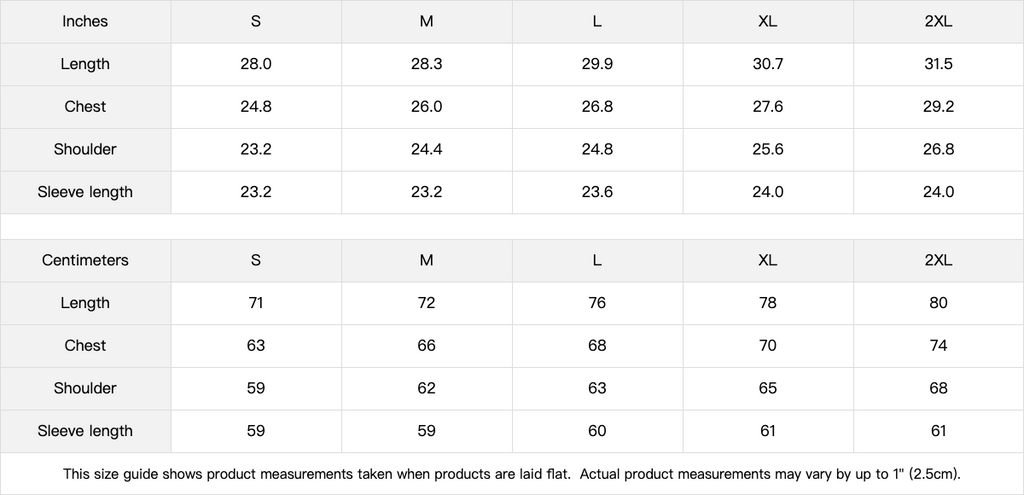 Signs Hoodie Size Guide